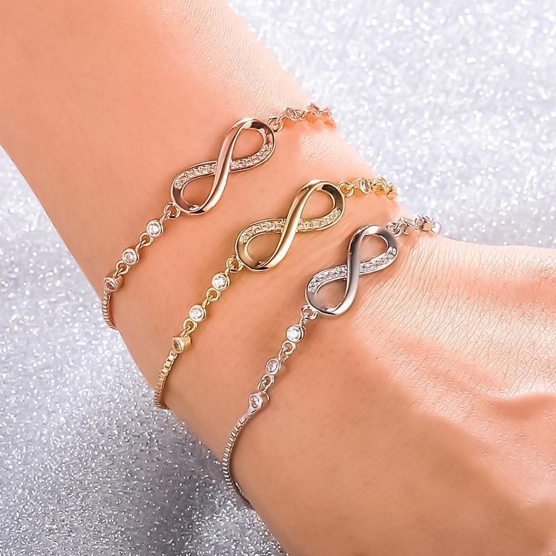 Audrey | Adjustable Silver Infinity Bangle