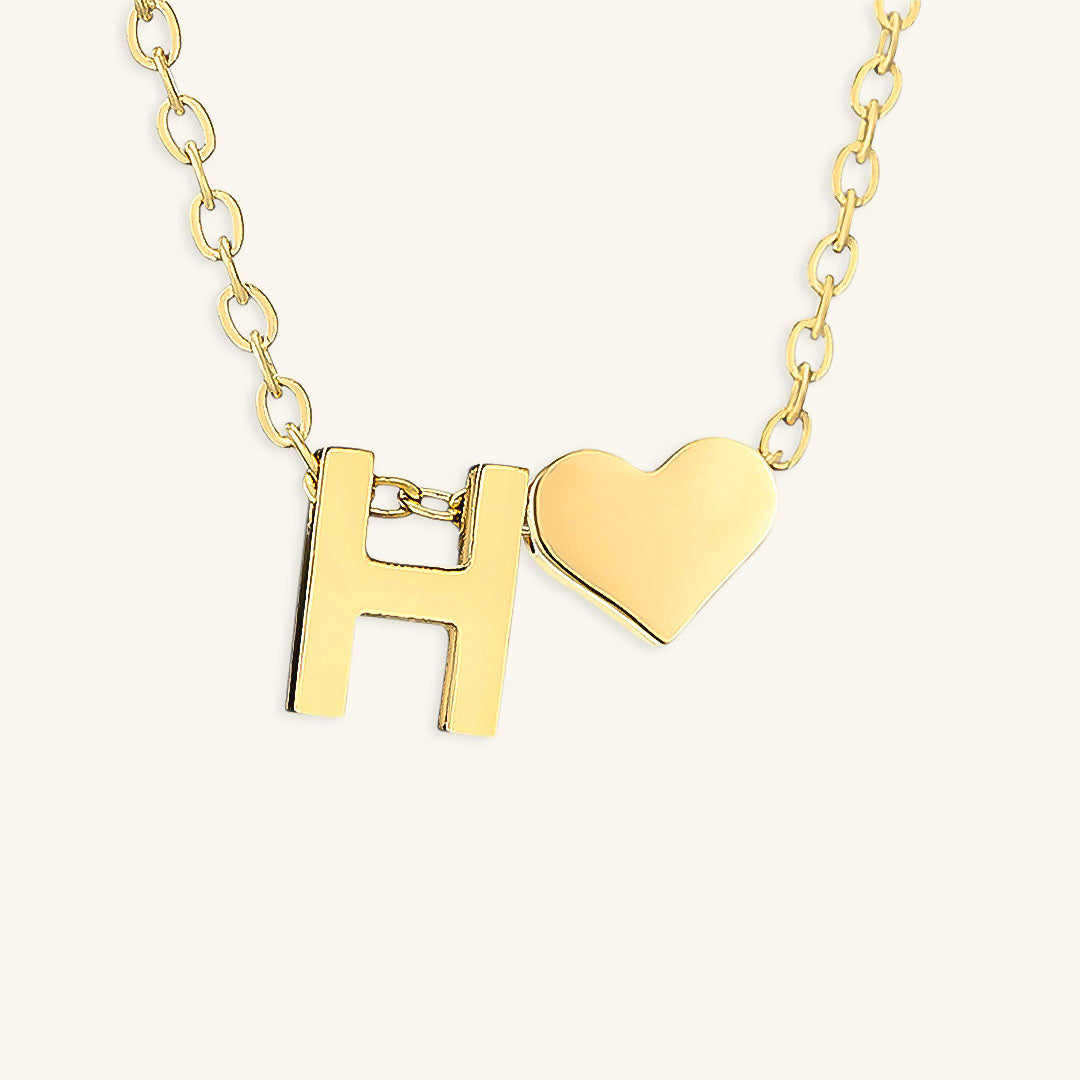 18k Gold Initial Necklace - Ria