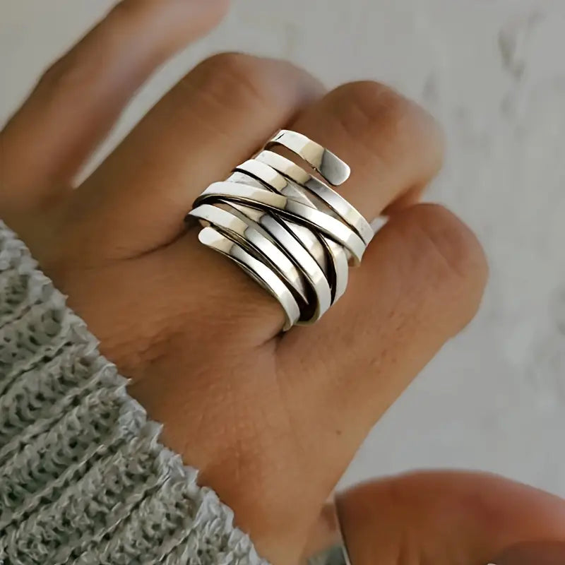 Bliss - Retro Chunky Silver Ring