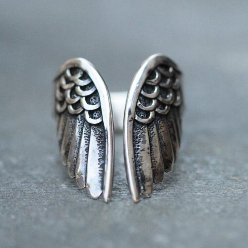 Adjustable 925 Sterling Silver Angel Ring