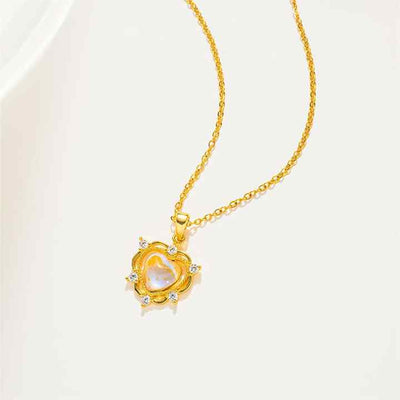 Heart-Shaped Moonstone Necklace