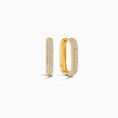 18k Gold Icon Pavé Hoop Earrings