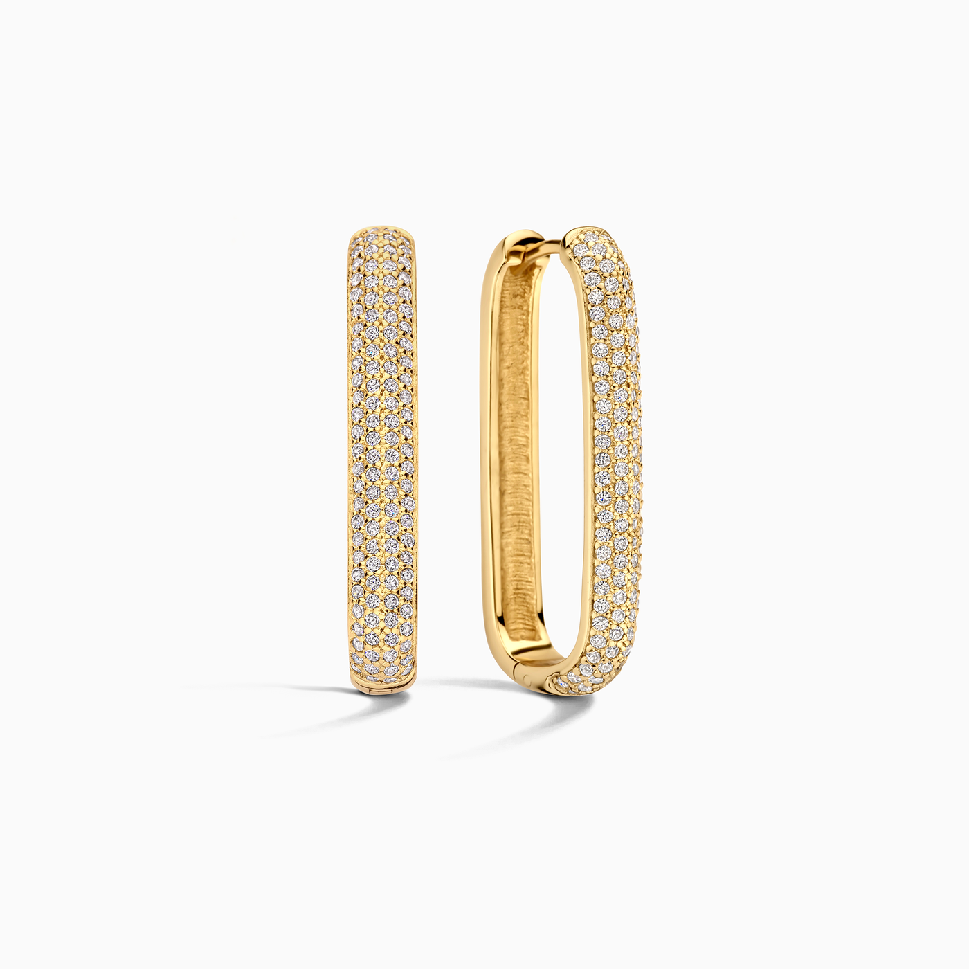 16k Gold Large Icon Pavé Hoop Earrings