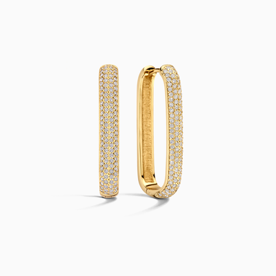 16k Gold Large Icon Pavé Hoop Earrings