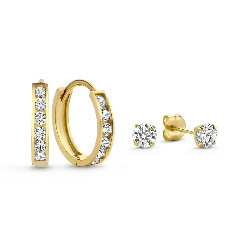 Brillane™ | Set of Gold Stone Earrings