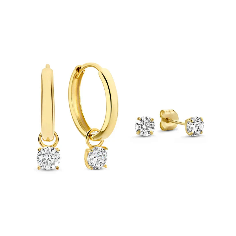 Larmes™ | Set of Gold Stone Earrings
