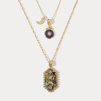 Layered Necklace with Evil Eye Charm