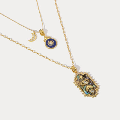 Layered Necklace with Evil Eye Charm