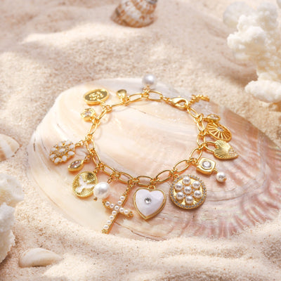 Retro Cross Charm Bracelet