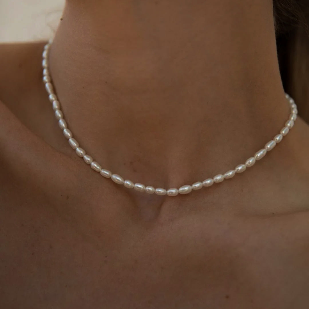 Freshwater Pearl Necklace with 18k Gold Accents
