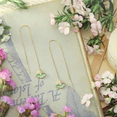 Ginkgo Leaf-Inspired Earrings
