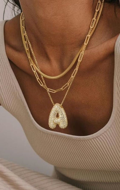 Gold Initial Pendant Necklace