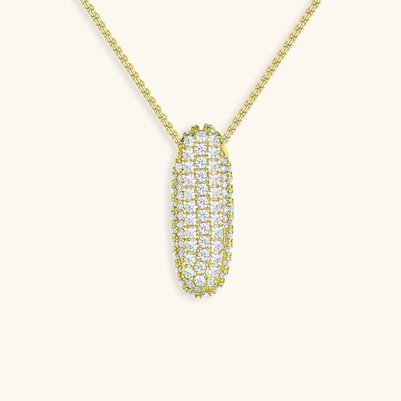 18k Gold Bubble Name Necklace with Diamond Accent