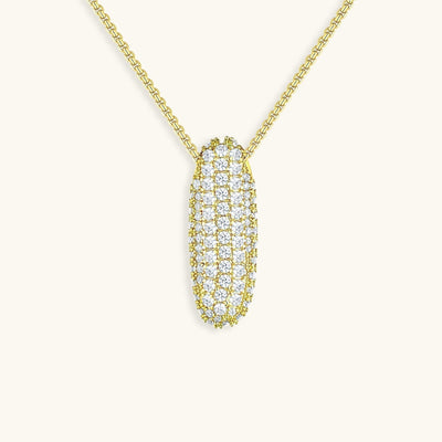 18k Gold Bubble Name Necklace with Diamond Accent