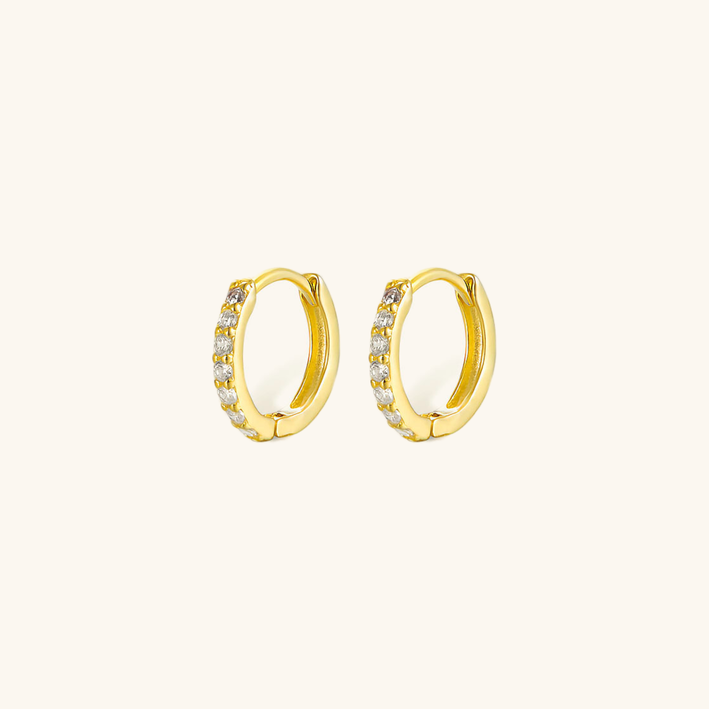 Alexandria Huggie Earrings in 18k Gold