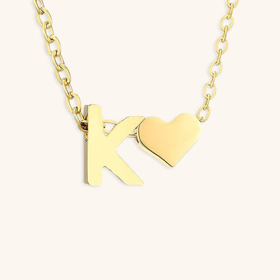 18k Gold Initial Necklace - Ria