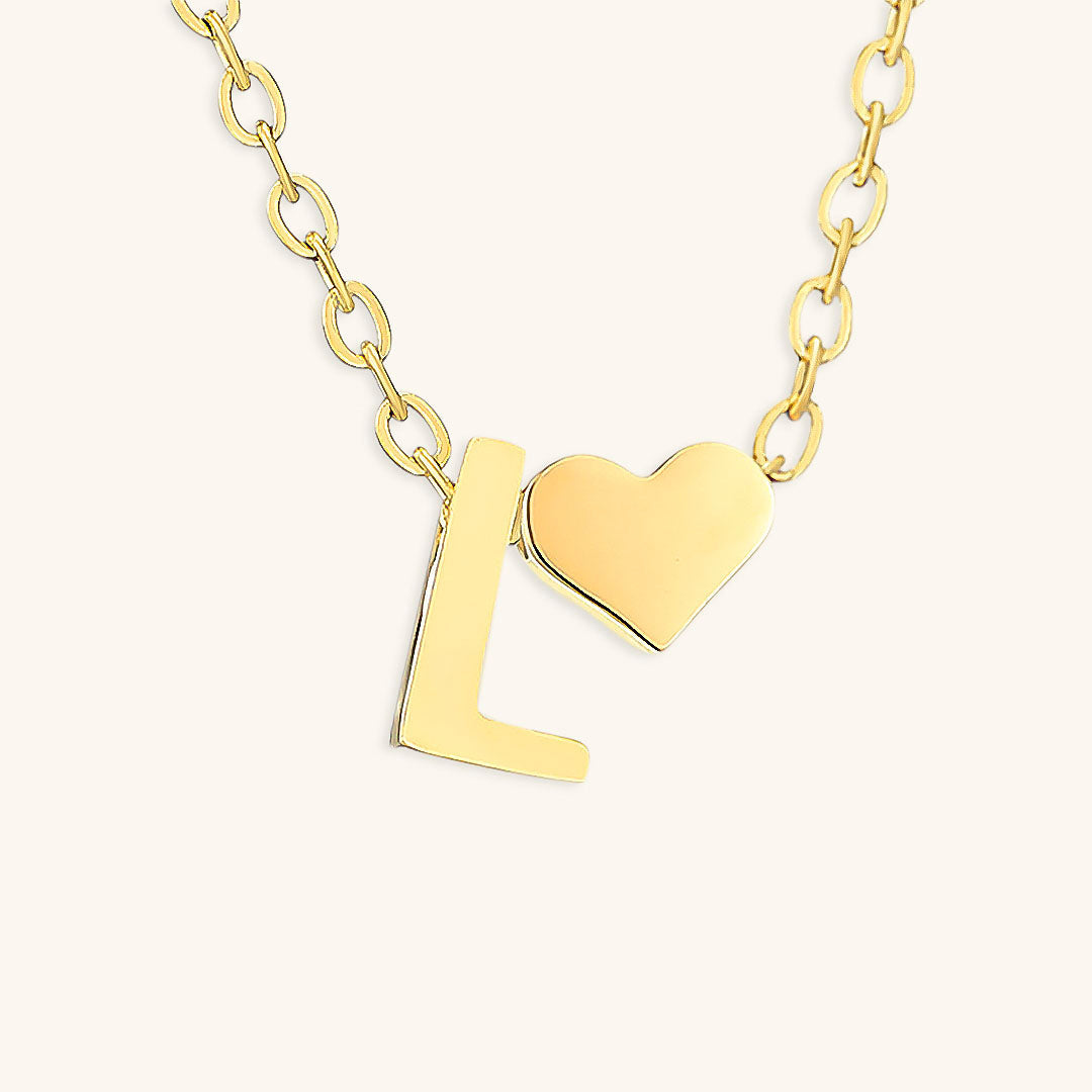 18k Gold Initial Necklace - Ria