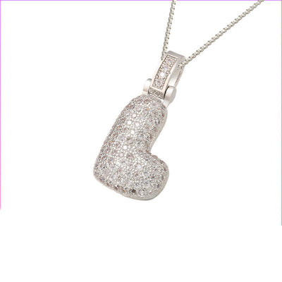 Initial Pave Bubble Necklace in 18k Gold