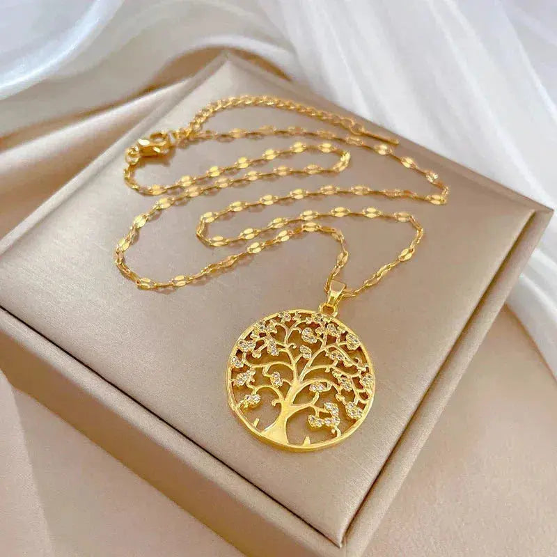 Golden Roots of Life Pendant Necklace