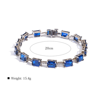 Elegant Blue Zircon Buckle Bracelet