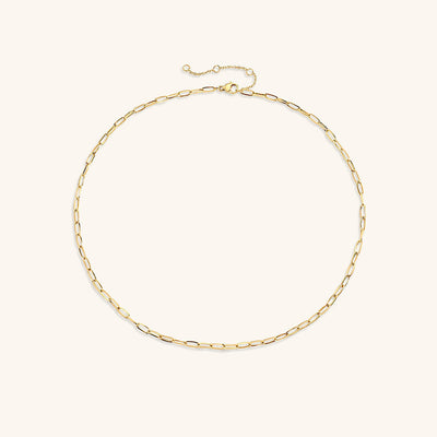 Nadia 14k Gold Necklace with Paperclip Design