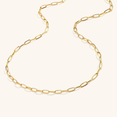 Nadia 14k Gold Necklace with Paperclip Design