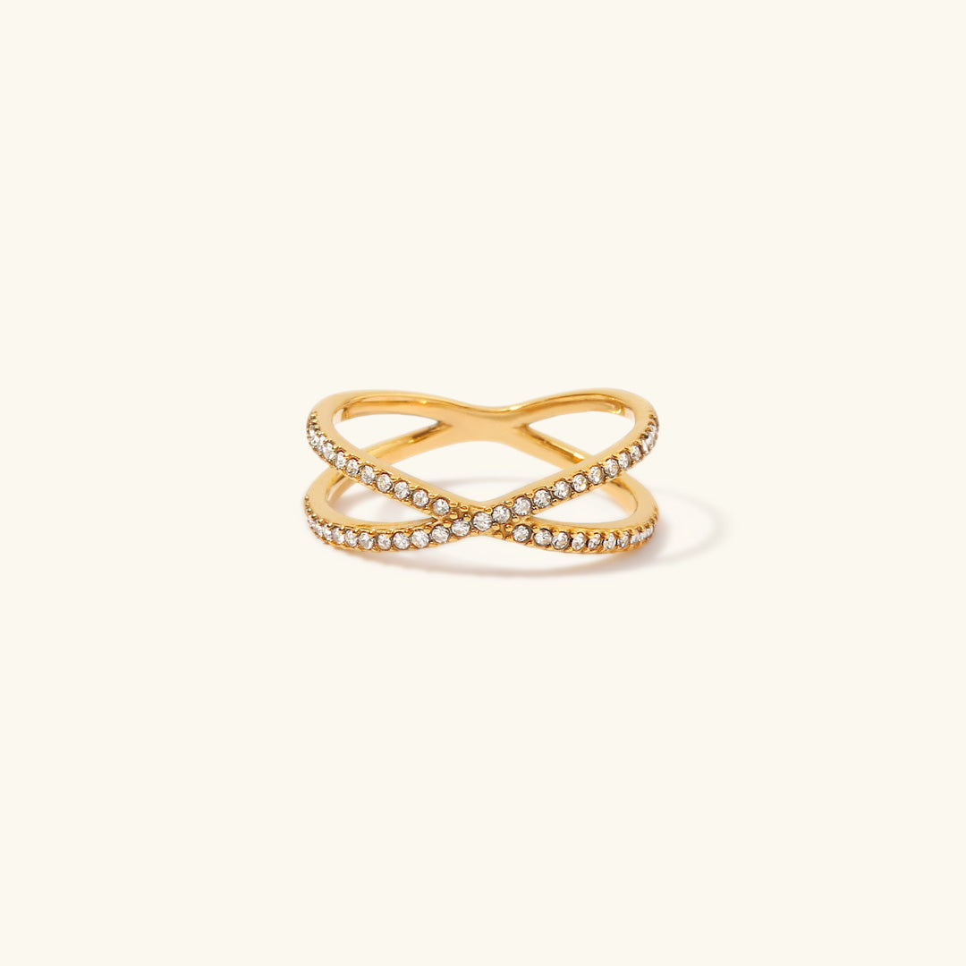 Nia 18k Gold Cross Ring