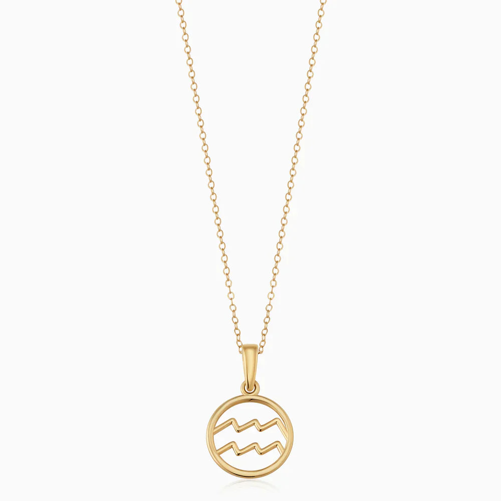 18k Gold Zodiac Sign Pendant Necklace