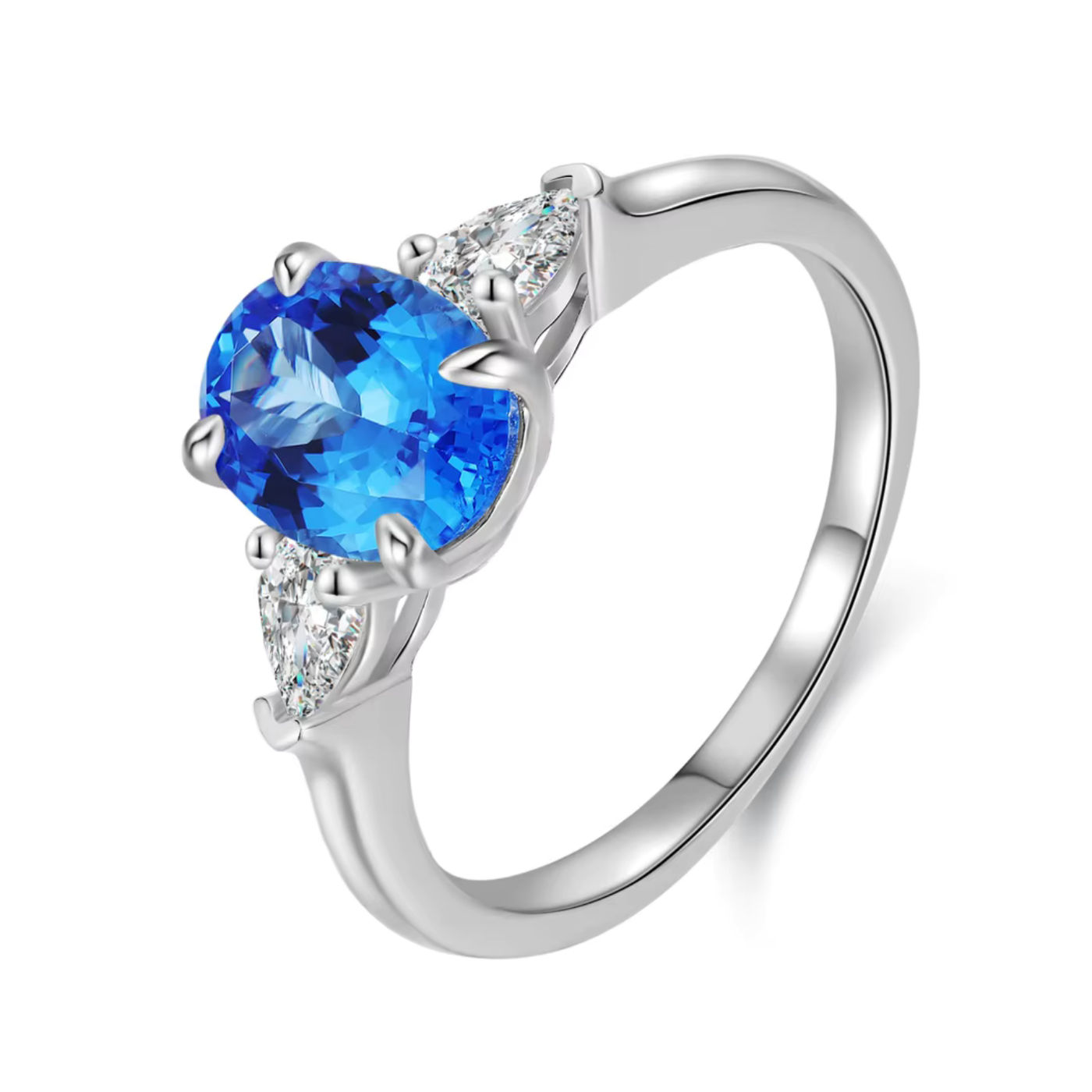 Authentic Blue Crystal Gemstone Ring