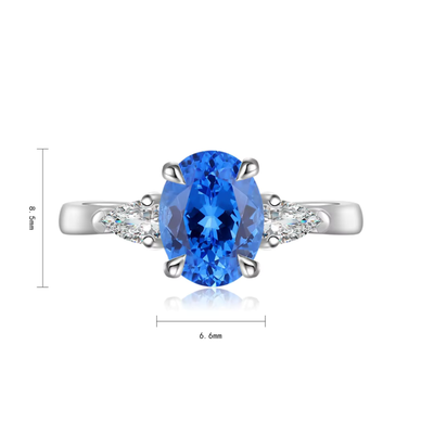 Authentic Blue Crystal Gemstone Ring