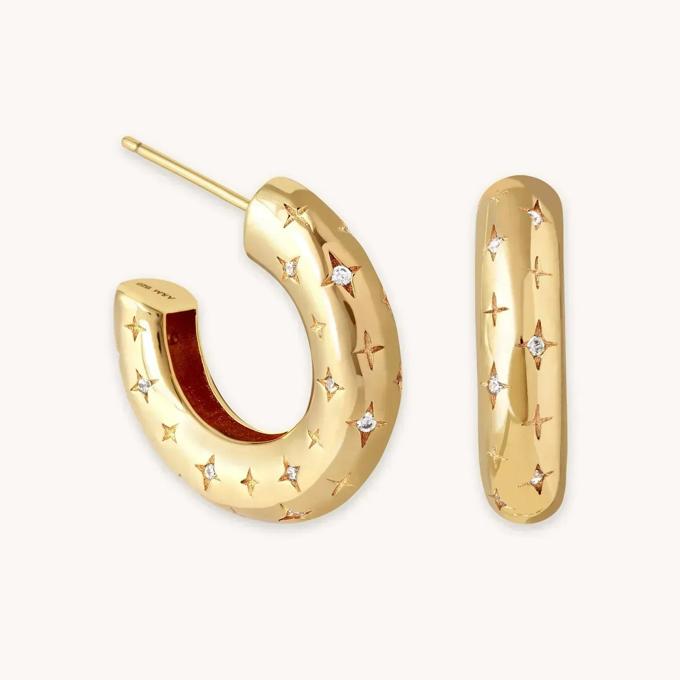 16k Gold Cosmic Hoop Earrings