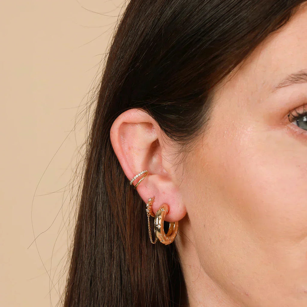 16k Gold Cosmic Hoop Earrings