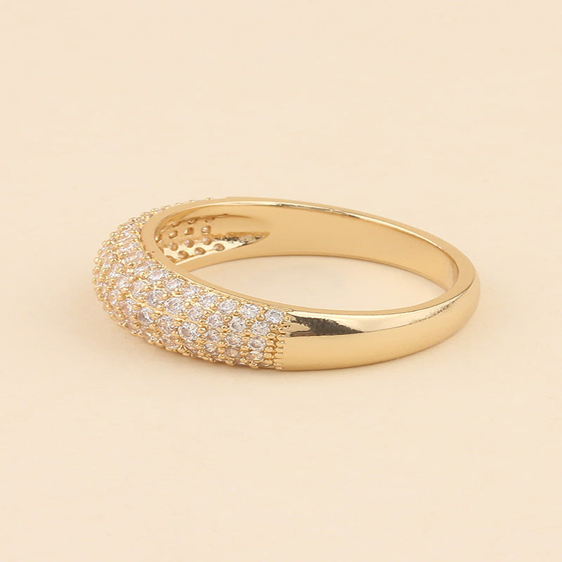 18k Gold Ring with Glass Dome