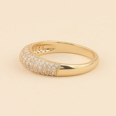 18k Gold Ring with Glass Dome