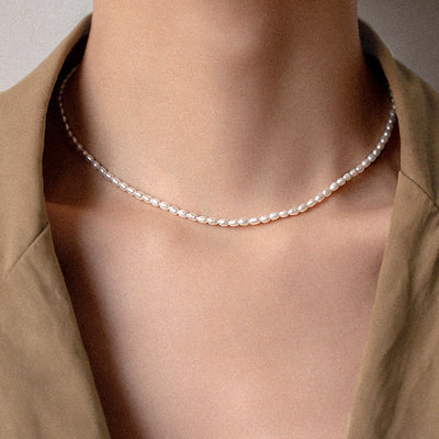 Freshwater Pearl Necklace with 18k Gold Accents
