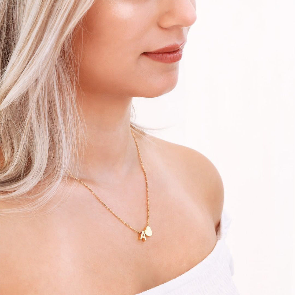 18k Gold Initial Necklace - Ria