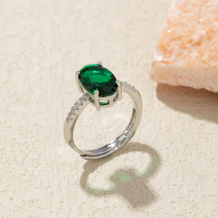 Oval Cut Natural Moonstone Ring