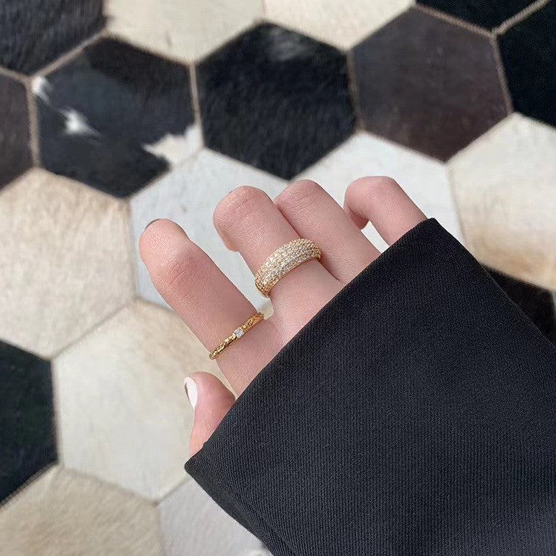 18k Gold Ring with Glass Dome