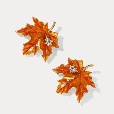 Maple Leaf Earrings in Vibrant Orange