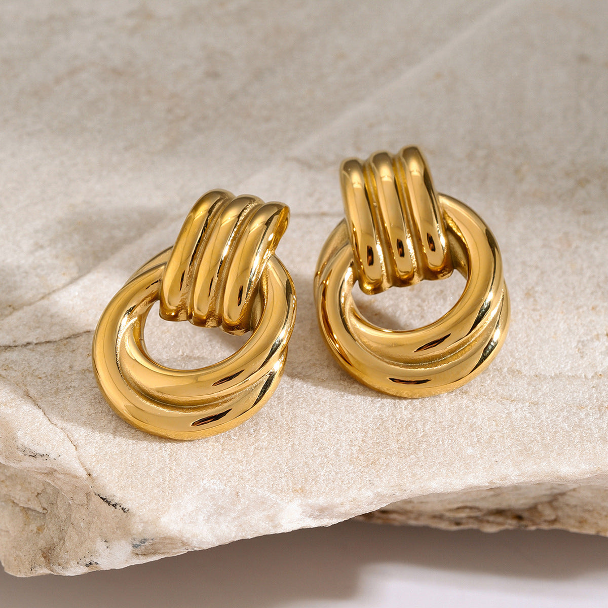 Luna Multi-Layered Earrings in 18k Gold
