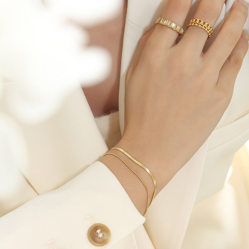 Timeless Double Gold Bracelet | 18k Gold