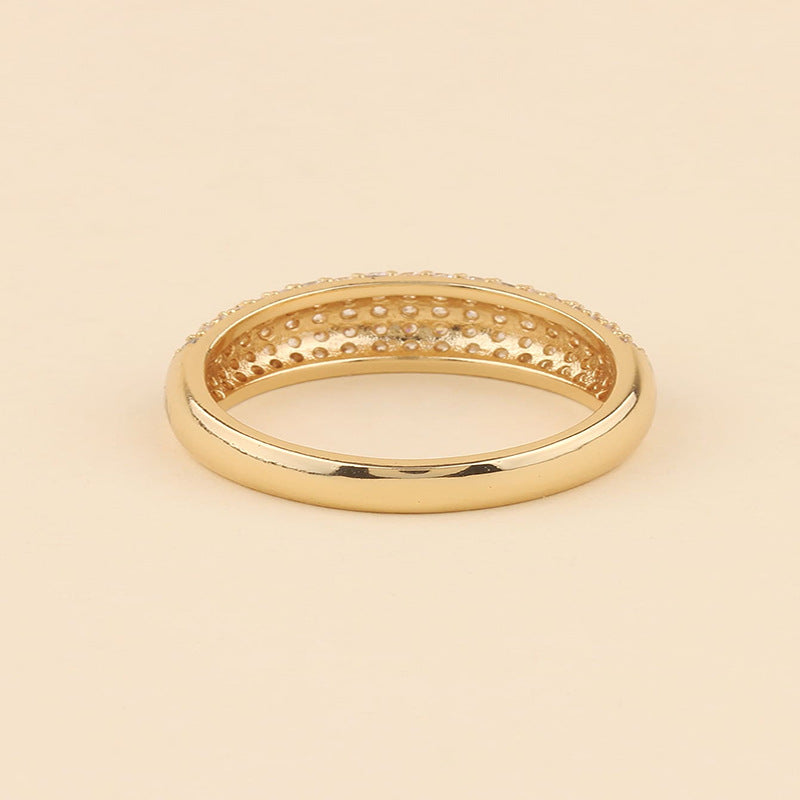 18k Gold Ring with Glass Dome