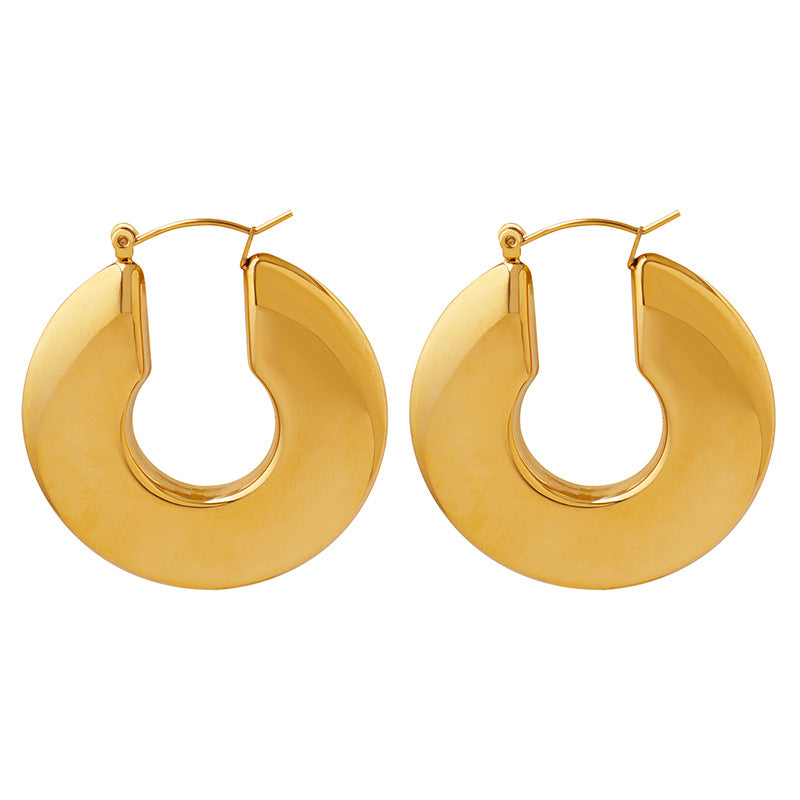 18k Gold Circle Hoop Earrings