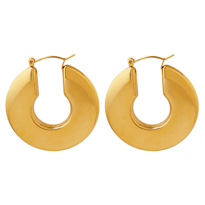 18k Gold Circle Hoop Earrings