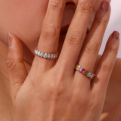 Antoinette 18k Gold Ring with Diamond Simulant