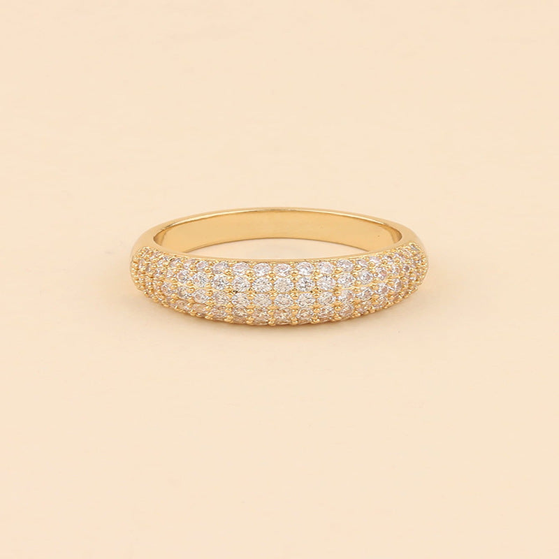 18k Gold Ring with Glass Dome