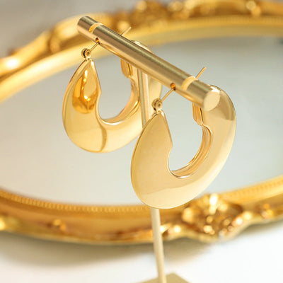 18k Gold Circle Hoop Earrings