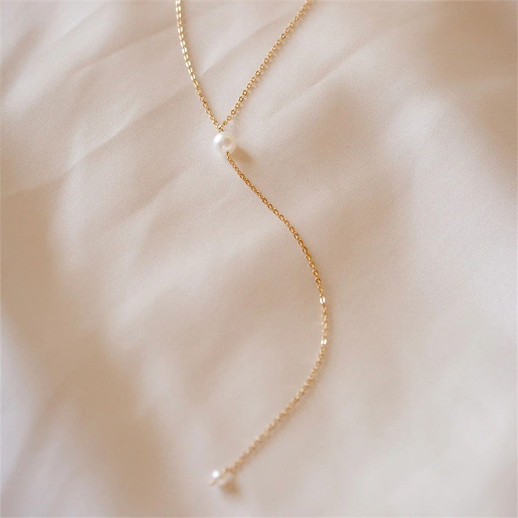Beatrice Pearl and Fringe Necklace | 14K Gold