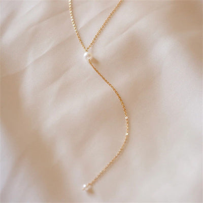 Beatrice Pearl and Fringe Necklace | 14K Gold