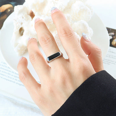 18K Gold Brenda Ring featuring Onyx